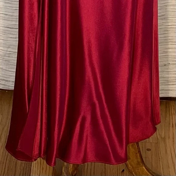 ABS by Allen Schwartz Dark Red Halter Gown - Picture 5 of 16